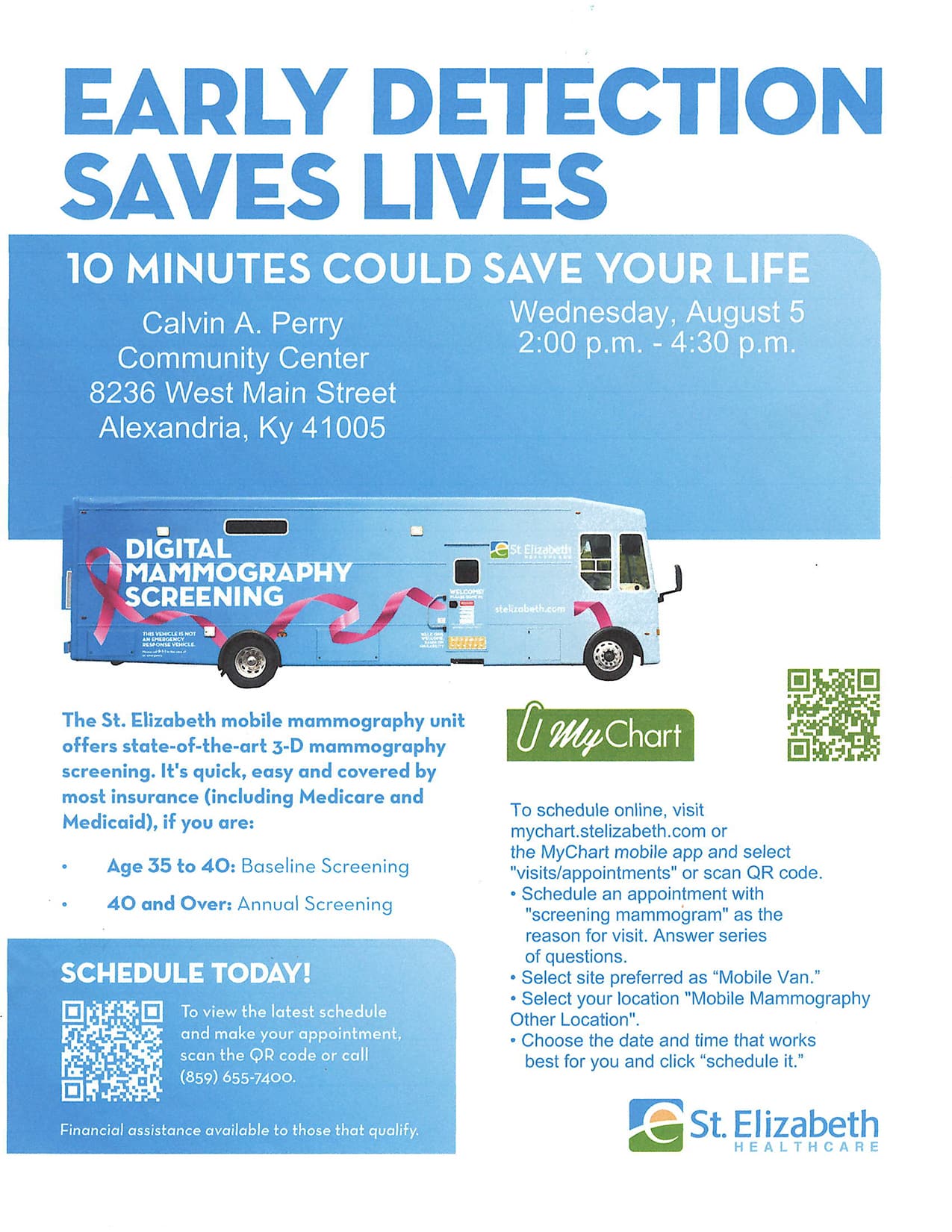August 5th Mammo Van Flyer