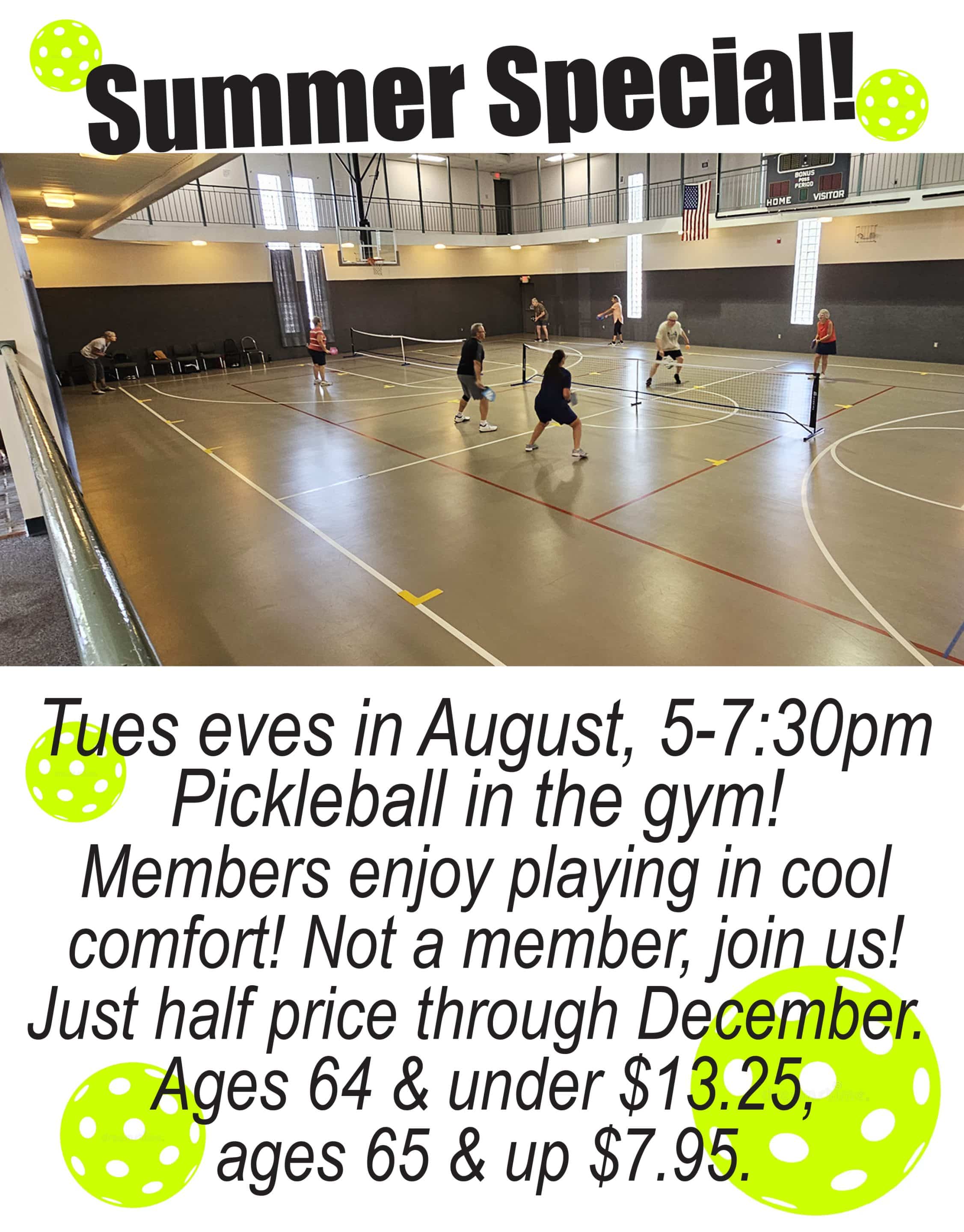 Summer Special, Tuesday Evening Pickleball Flyer