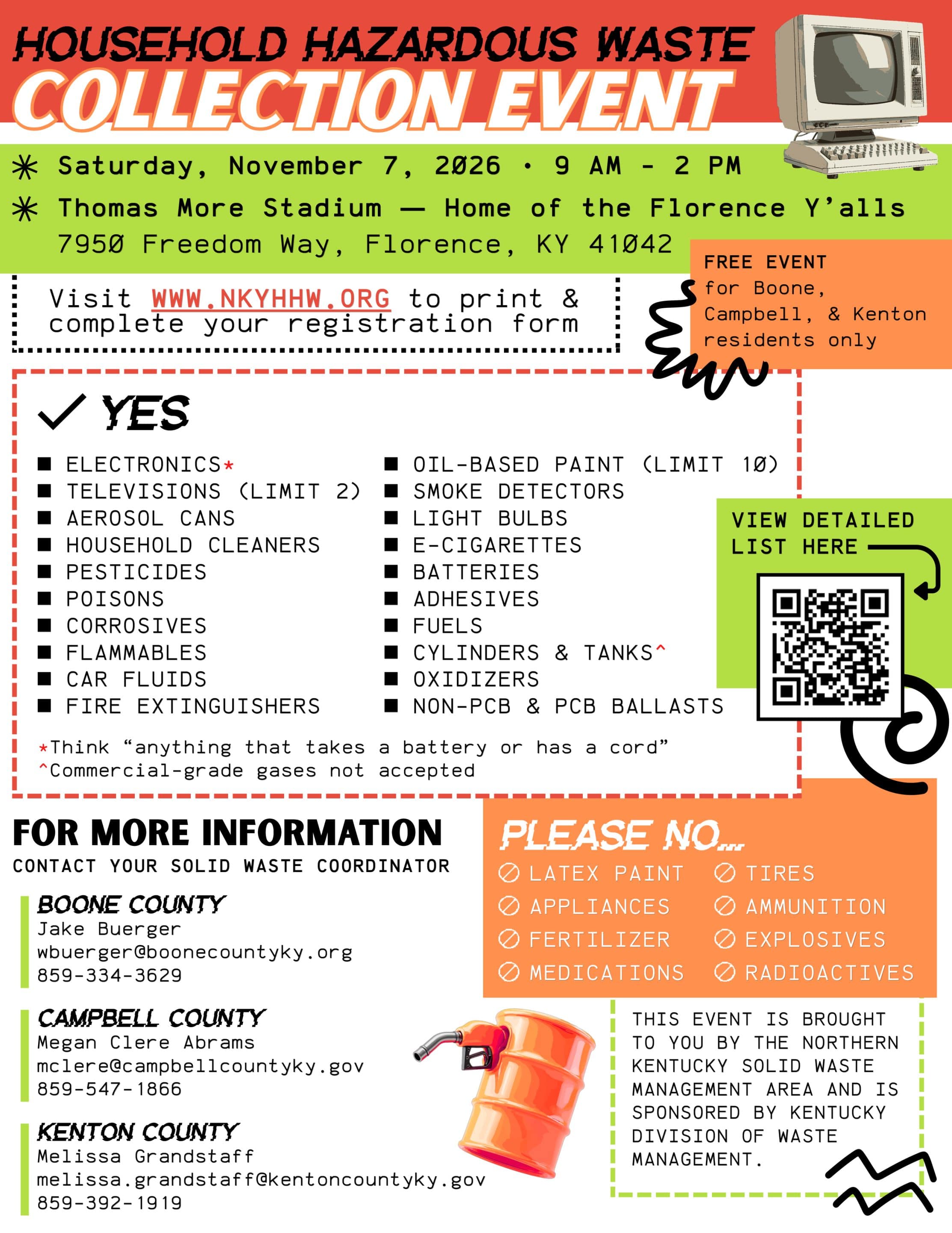 November 7, Household Hazardous Waste Collection Event flyer